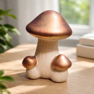 Hand-Painted Ceramic Mushroom Sculpture